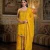 Haldi Yellow Floral Sharara Set